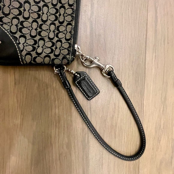Coach Black and Gray Clutch with Monogram Pattern - Picture 2 of 5